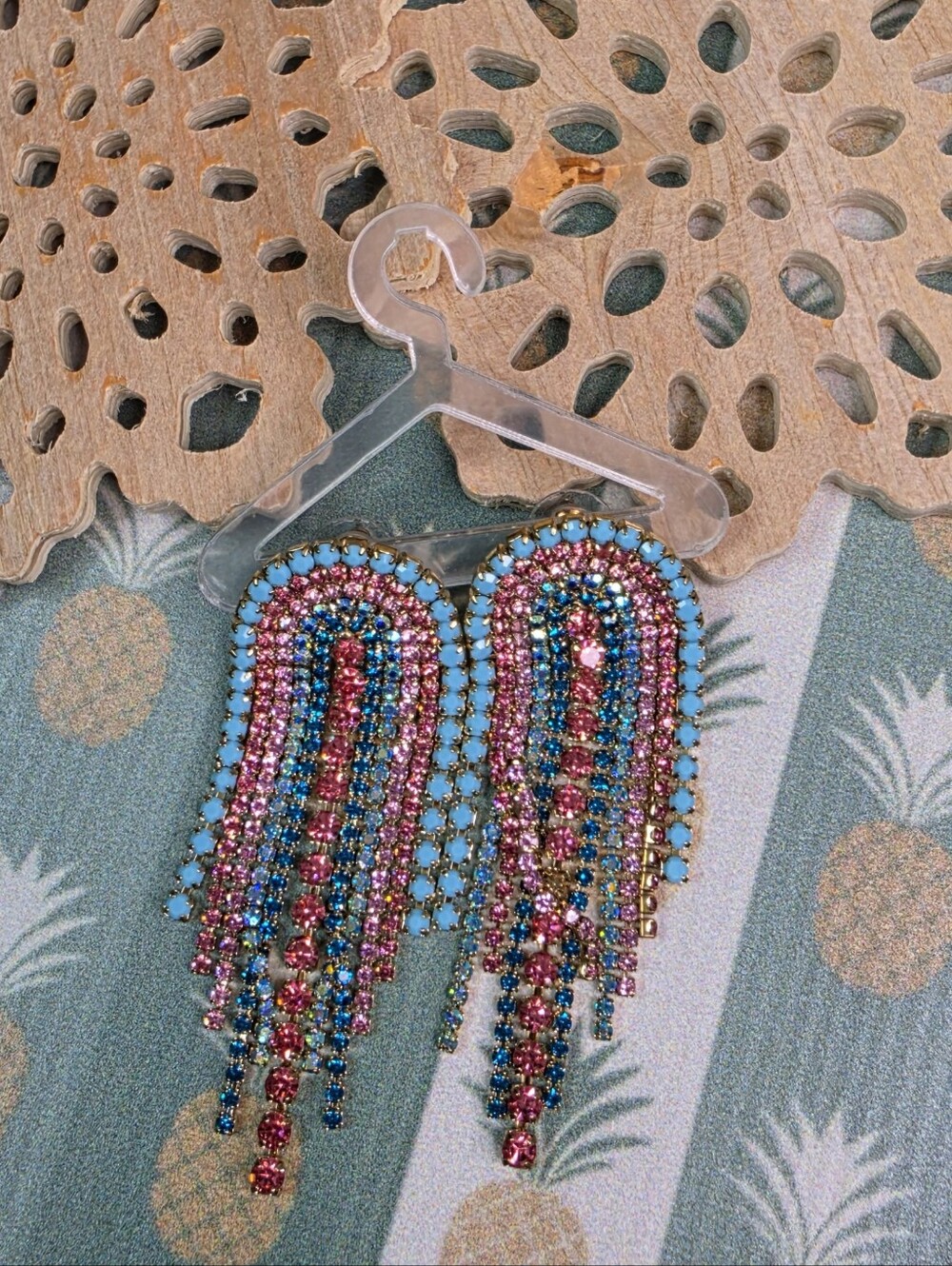 Feed Me Gems Sparkling Multicolor Fringe Statement Earrings